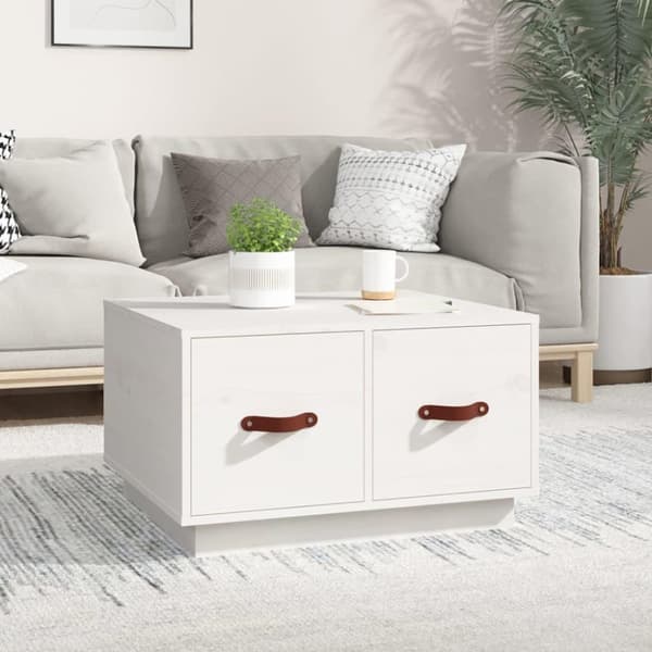 vidaXL Soffbord vit 60x53x35 cm massiv furu