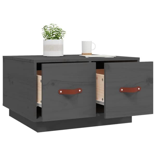 vidaXL Salongbord grå 60x53x35 cm heltre furu