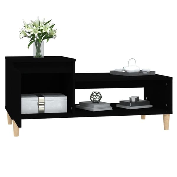 vidaXL Soffbord svart 100x50x45 cm konstruerat trä