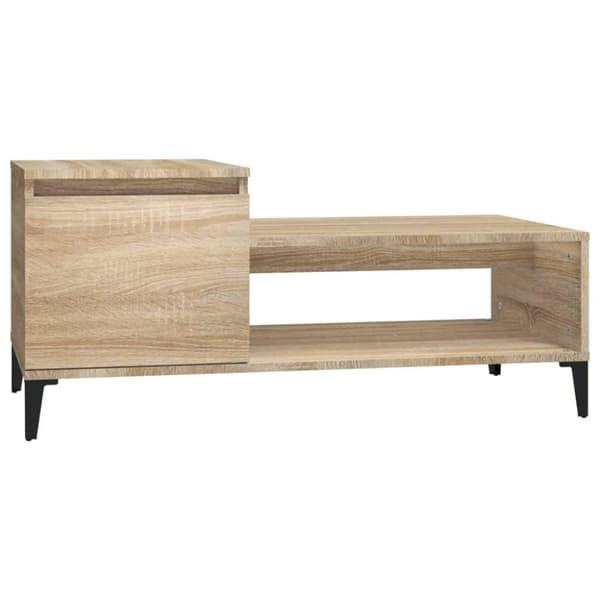vidaXL Soffbord sonoma-ek 100x50x45 cm konstruerat trä