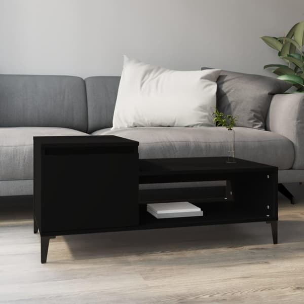 vidaXL Soffbord svart 100x50x45 cm konstruerat trä