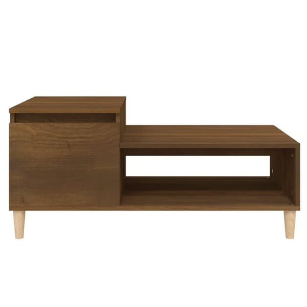 vidaXL Soffbord brun ek 100x50x45 cm konstruerat trä