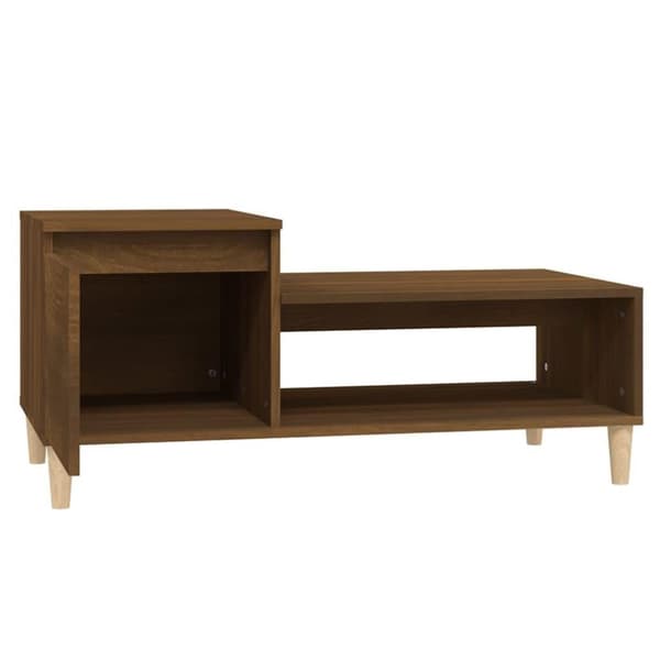 vidaXL Soffbord brun ek 100x50x45 cm konstruerat trä