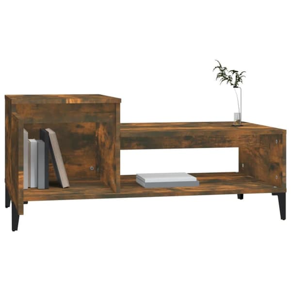 vidaXL Salongbord røkt eik 100x50x45 cm konstruert tre