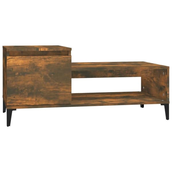 vidaXL Salongbord røkt eik 100x50x45 cm konstruert tre