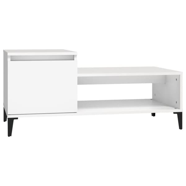 vidaXL Salongbord hvit 100x50x45 cm konstruert tre