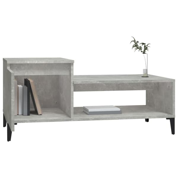 vidaXL Soffbord betonggrå 100x50x45 cm konstruerat trä
