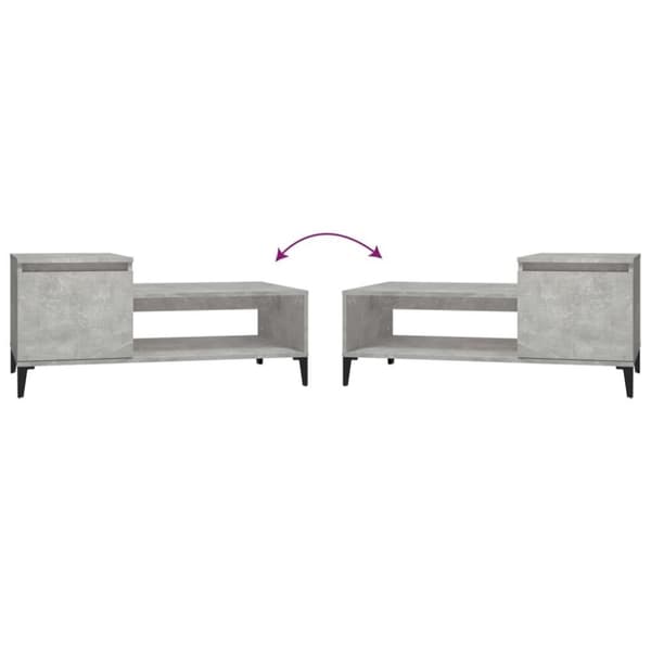 vidaXL Soffbord betonggrå 100x50x45 cm konstruerat trä