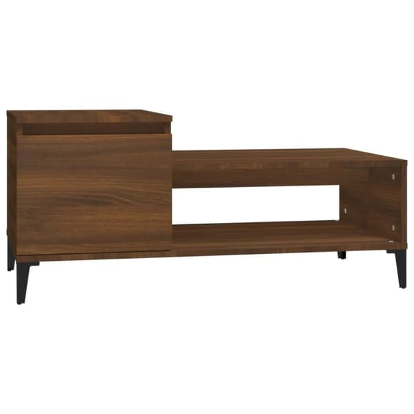 vidaXL Soffbord brun ek 100x50x45 cm konstruerat trä