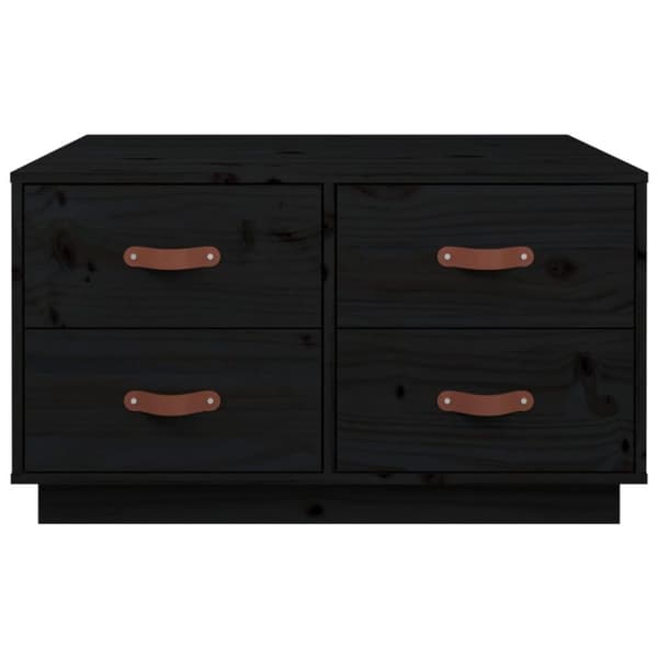 vidaXL Salongbord svart 80x80x45 cm heltre furu