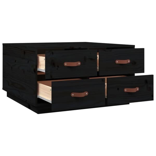 vidaXL Salongbord svart 80x80x45 cm heltre furu