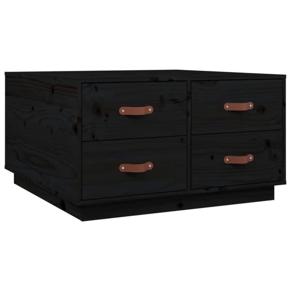 vidaXL Salongbord svart 80x80x45 cm heltre furu