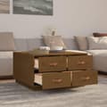 Miniatyrbilde 4 av 10: vidaXL Salongbord honningbrun 80x80x45 cm heltre furu