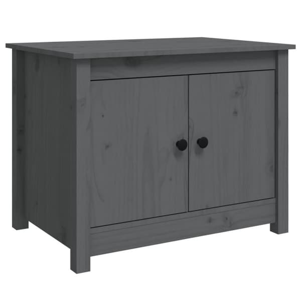 vidaXL sofabord 71x49x55 cm massivt fyrretræ grå