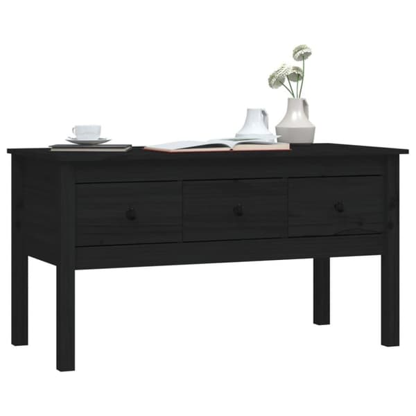 vidaXL sofabord 102x49x55 cm massivt fyrretræ sort