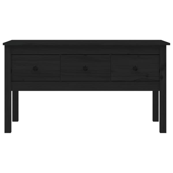 vidaXL sofabord 102x49x55 cm massivt fyrretræ sort