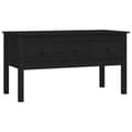 Miniatyrbillede 1 af 11: vidaXL sofabord 102x49x55 cm massivt fyrretræ sort