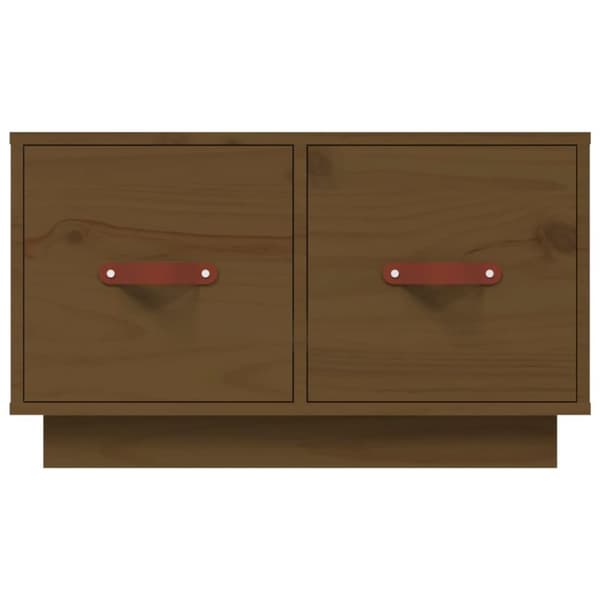 vidaXL sofabord 60x53x35 cm massivt fyrretræ gyldenbrun