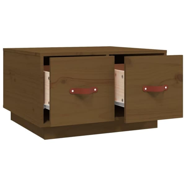 vidaXL sofabord 60x53x35 cm massivt fyrretræ gyldenbrun
