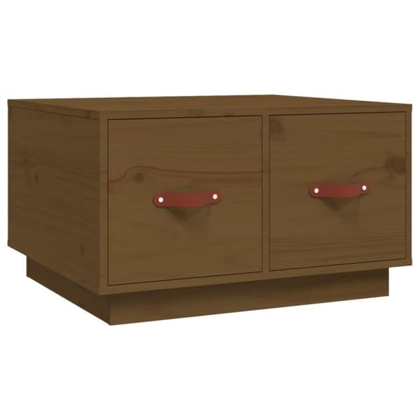 vidaXL sofabord 60x53x35 cm massivt fyrretræ gyldenbrun