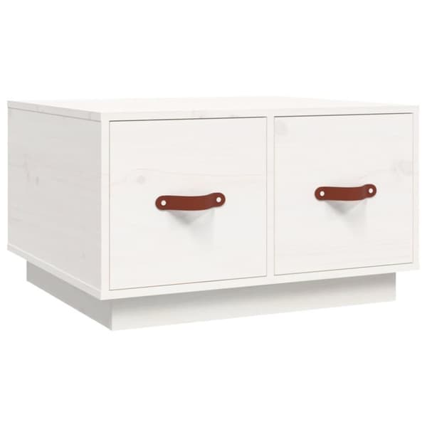 vidaXL sofabord 60x53x35 cm massivt fyrretræ hvid