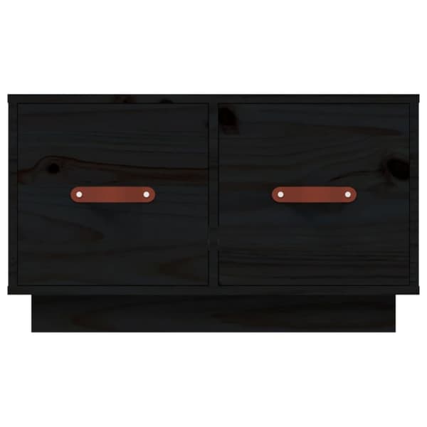vidaXL sofabord 60x53x35 cm massivt fyrretræ sort