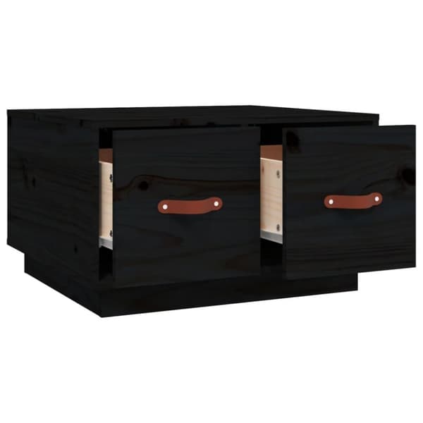 vidaXL sofabord 60x53x35 cm massivt fyrretræ sort