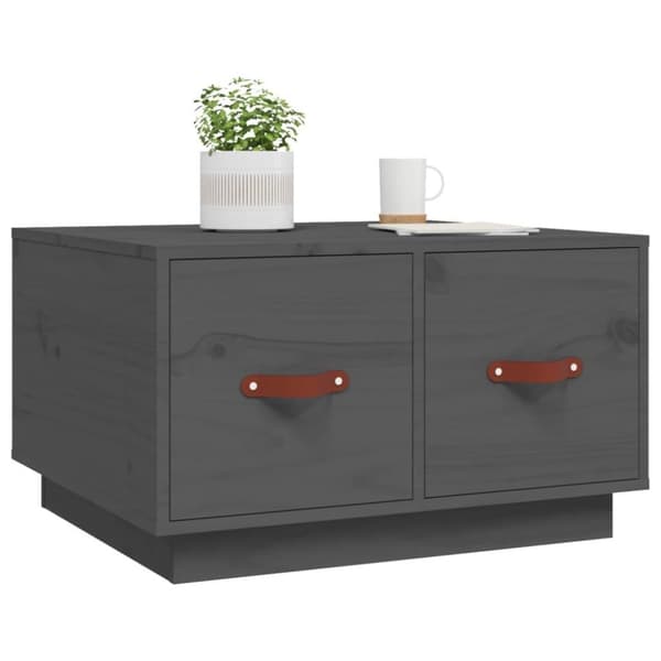 vidaXL sofabord 60x53x35 cm massivt fyrretræ grå
