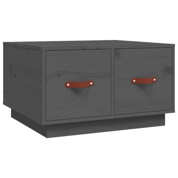 vidaXL sofabord 60x53x35 cm massivt fyrretræ grå