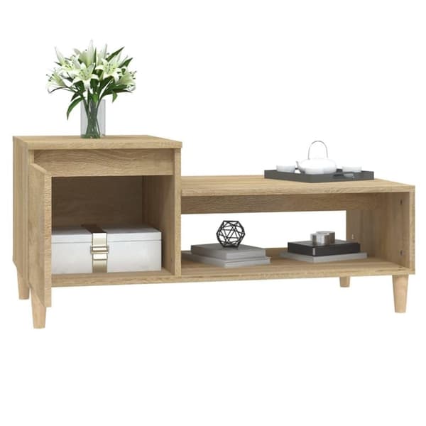 vidaXL Sohvapöytä Sonoma-tammi 100x50x45 cm tekninen puu