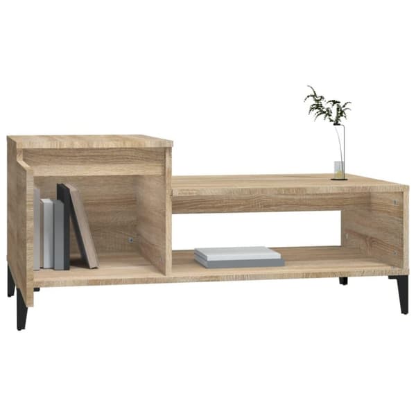 vidaXL Sohvapöytä Sonoma-tammi 100x50x45 cm tekninen puu