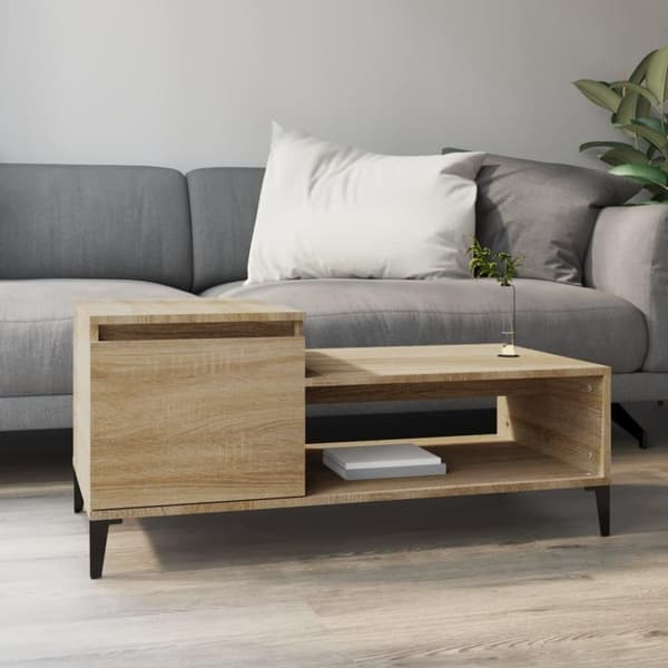 vidaXL Sohvapöytä Sonoma-tammi 100x50x45 cm tekninen puu