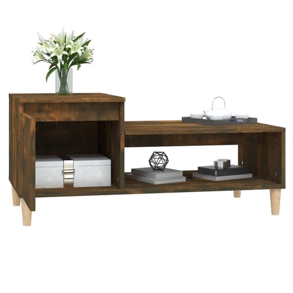 vidaXL sofabord 100x50x45 cm konstrueret træ røget egetræsfarve