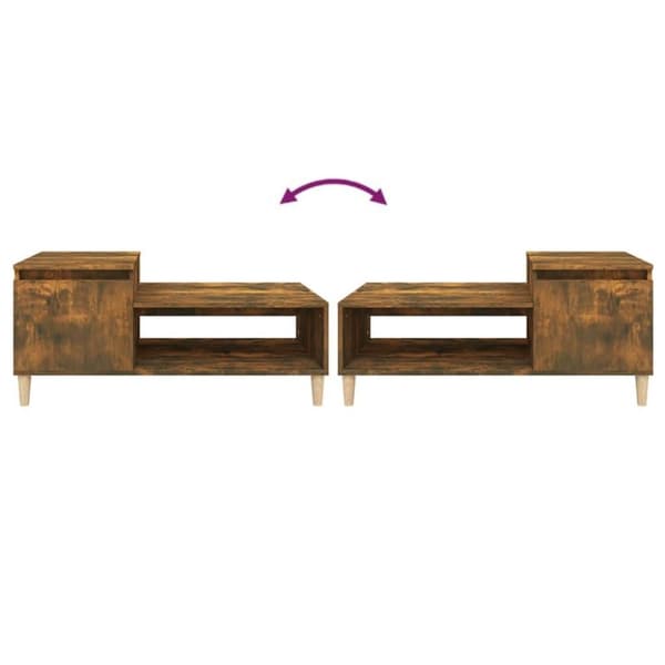 vidaXL sofabord 100x50x45 cm konstrueret træ røget egetræsfarve