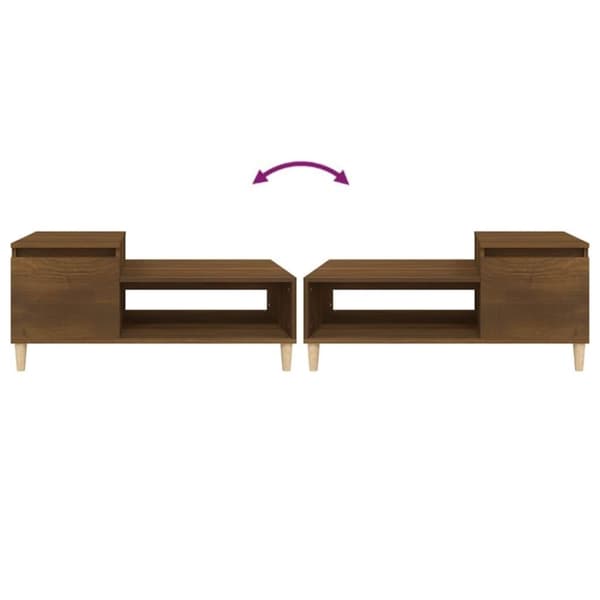 vidaXL sofabord 100x50x45 cm konstrueret træ brun egetræsfarve