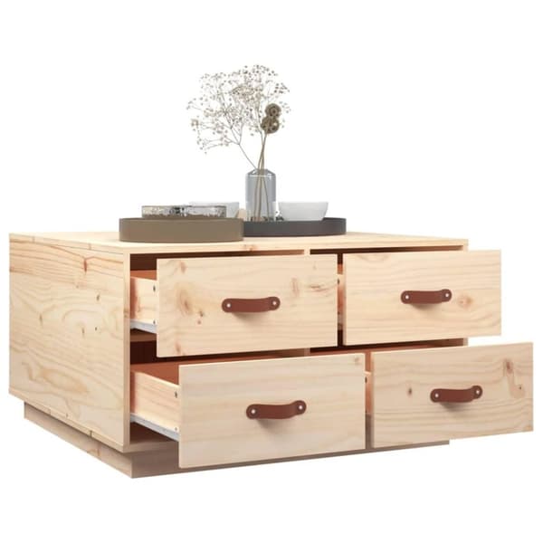 vidaXL sofabord 80x80x45 cm massivt fyrretræ