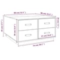 Miniatyrbillede 10 af 10: vidaXL sofabord 80x80x45 cm massivt fyrretræ