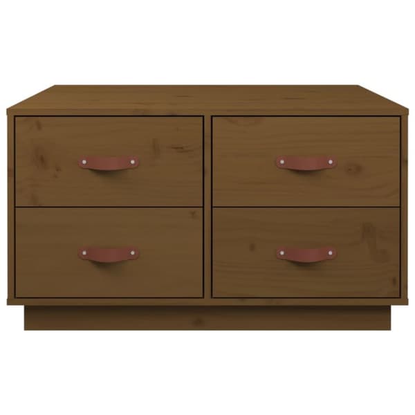 vidaXL Sohvapöytä hunajanruskea 80x80x45 cm täysi mänty