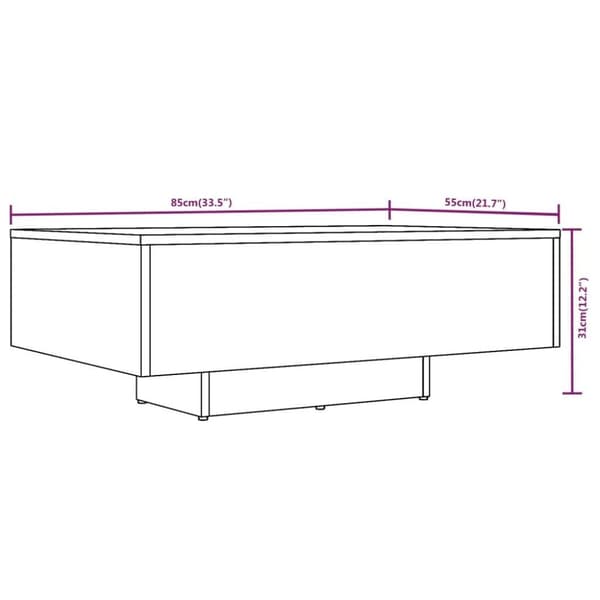 vidaXL Soffbord brun ek 85x55x31 cm konstruerat trä