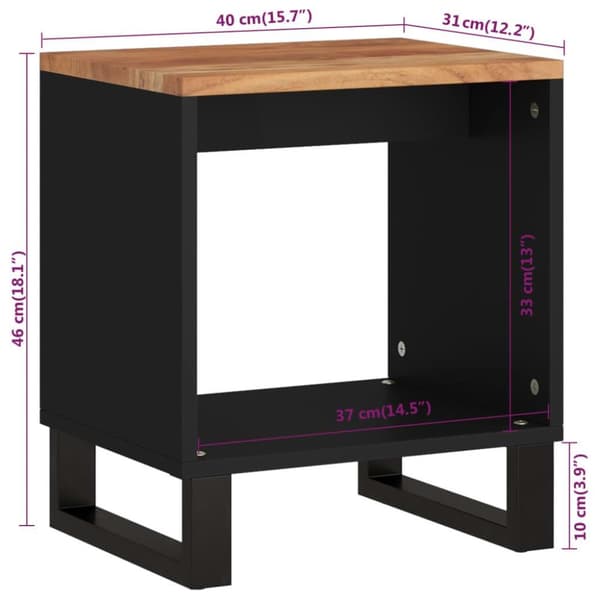 vidaXL sofabord 40x31x46 cm massivt akacietræ og konstrueret træ