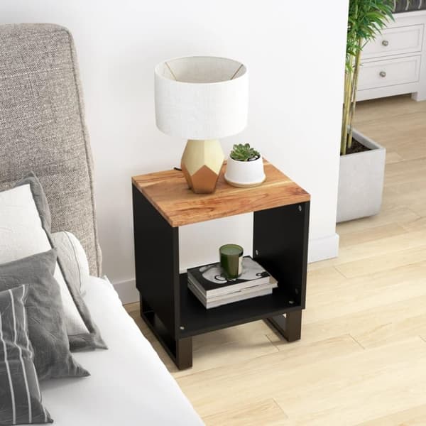 vidaXL sofabord 40x31x46 cm massivt akacietræ og konstrueret træ