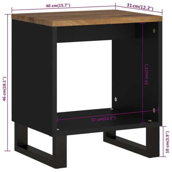 vidaXL Salongbord 40x31x46 cm heltre mango og konstruert tre