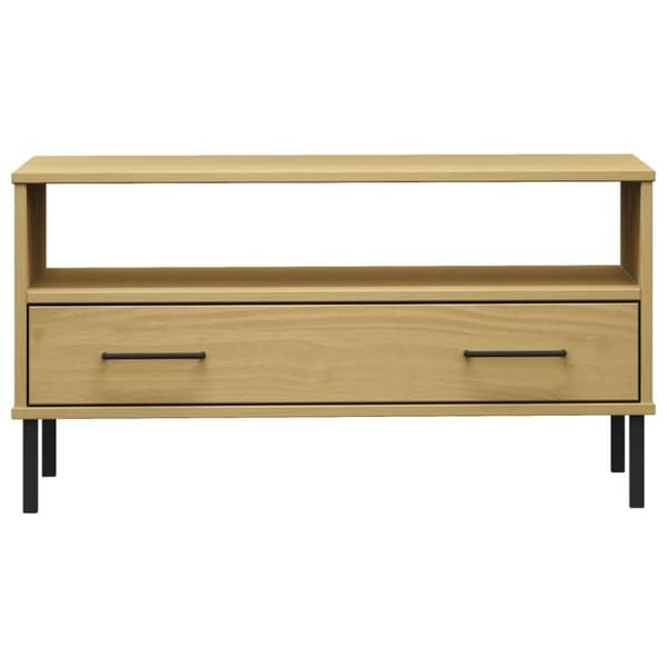 vidaXL Salongbord med metallben brun 85x50x45 cm heltre OSLO
