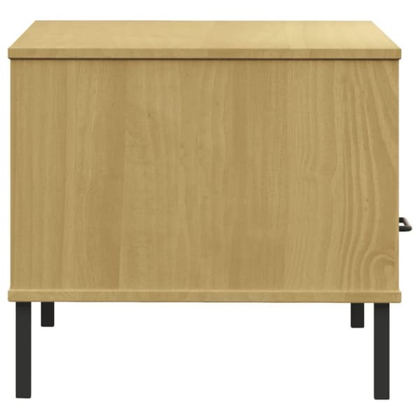 vidaXL Salongbord med metallben brun 85x50x45 cm heltre OSLO