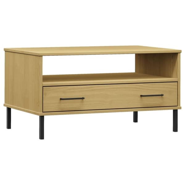 vidaXL Salongbord med metallben brun 85x50x45 cm heltre OSLO