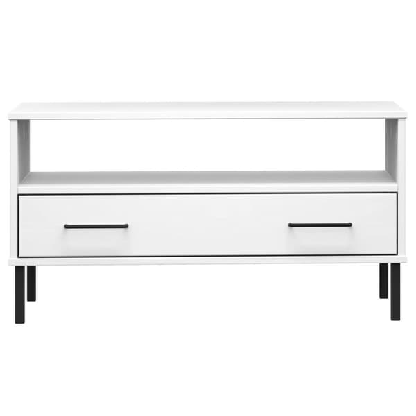 vidaXL Salongbord med metallben hvit 85x50x45 cm heltre OSLO