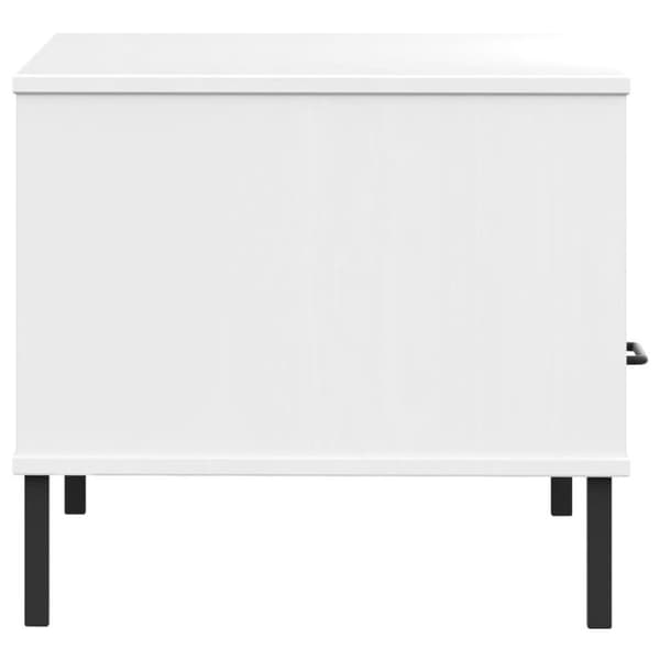 vidaXL Salongbord med metallben hvit 85x50x45 cm heltre OSLO