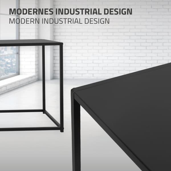 ML-Design sohvapöytä 110x40x50;5 cm musta suorakulmion muodossa; metallirunko; teollinen muotoilu; pöytä eteiseen; sivupöytä olohuoneeseen;