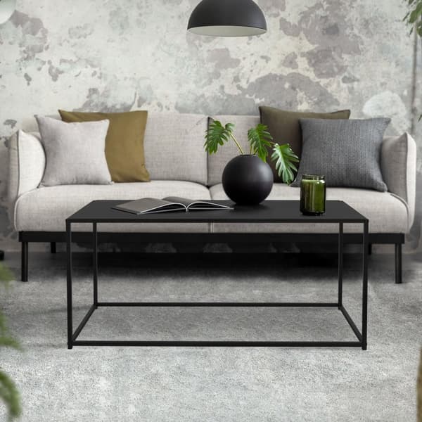 ML-Design sohvapöytä 110x40x50;5 cm musta suorakulmion muodossa; metallirunko; teollinen muotoilu; pöytä eteiseen; sivupöytä olohuoneeseen;