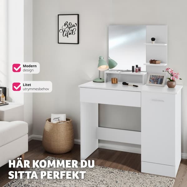 Sminkbord Zoe - vit